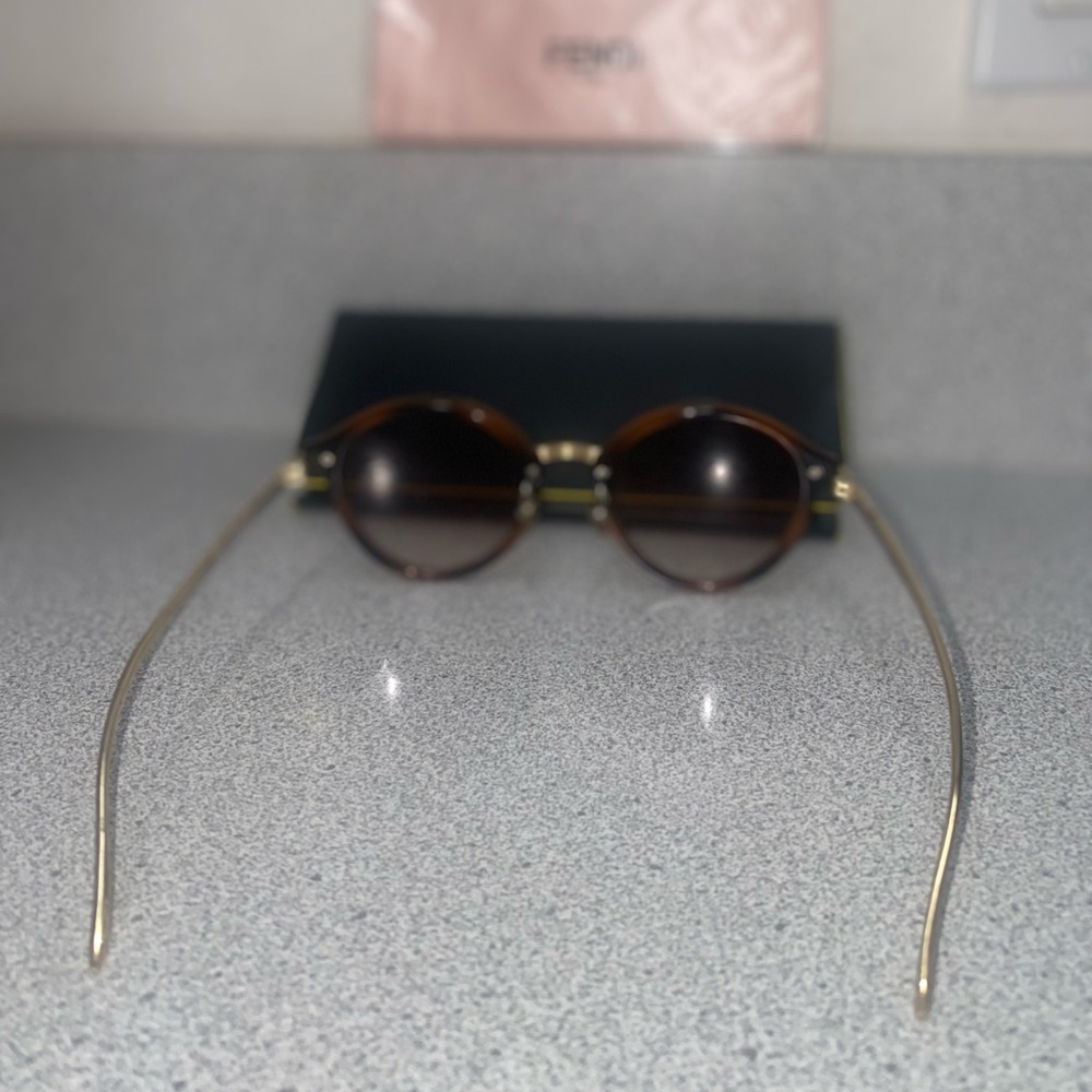 Fendi 9707 C3 Tortoise Shell Round Gradient Sunglasses 49-22-138 NWOT - Picture 6 of 11